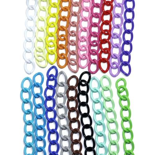 REGELIN 50pcs/lot 19 Colors Key Chain Colorful End Chains Extended Extension Tail Chain Connector for Jewelry Making Findings