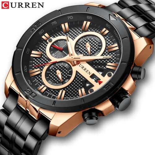 CURREN Men Watch Top Brand Luxury Chronograph Quartz Watches Stainless Steel Business Wristwatches Men Clock Relogio Masculino