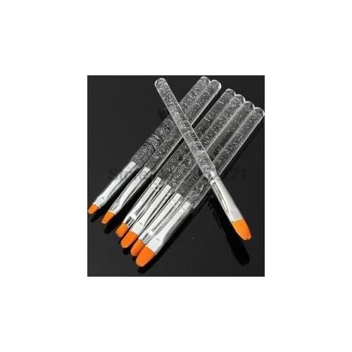 By dhl or ems 100sets 7pcs/set Nail Brush UV Gel Acrylic Design Builder Salon Tips DIY Nails Brush Pen Set tools for Manicure