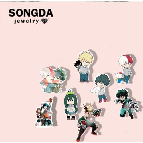 SONGDA My Hero Academia Acrylic Lapel Pin Boku No Hero Academia Midoriya Izuku Bakugou Katsuki Todoroki Shoto Art Epoxy Brooches