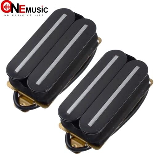 Electric Guitar Humbucker Dual Coill Dual Rail Guitar Pickup with 57mm Steel Pole Ivory Black Chrome