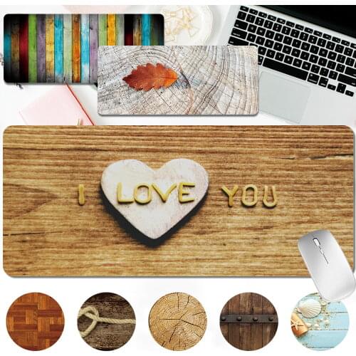Lager Gamer Mousepad Wood Pattern Gaming Mouse Pad Waterproof PU Leather Laptop Mat 30x80CM/30x60CM Office Computer Desk Mat