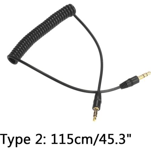 3.5mm Jack Audio Cable Headphone Cord Cable 3.5mm Male To Male Gold Plated Aux 3.5mm Audio Extension Cable Long Spring Cord