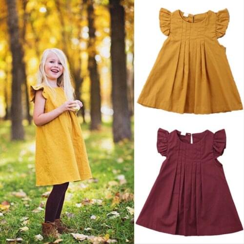 2021 Elegant Style Fashionable Flying Sleeves Womens Bow Tie Princess Party Dress Childrens Clothes Girls Lovely Costumes