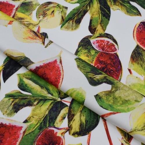 2018 New Fig Digital Painting Emulation Silk Stretch Satin Fabric For Dress Coat Telas Por Metro Tissus Au Metre Sewing Tecido