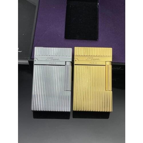 100% new vintage dupont gas lighter gas cigarette lighter polished jet gasoline flint lighter metal gas lighter