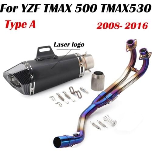 Full System Modified Motorcycle Exhaust Muffler Moto Front Mid Pipe Escape For TMAX530 TMAX 500 T MAX530 TMAX 530 Slip on