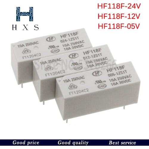 2PCS Relay HF118F 005-1ZS1T HF118F-012-1ZS1T HF118F 024-1ZS1T HF118F 012-1ZS1T HF118F 024 1ZS1T 5PIN 5V/12V/24V 10A