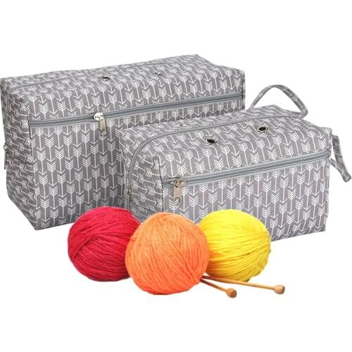 Yarn Storage Bag Organizer with Divider for Crocheting Knitting Organization. Portable Yarn Holder Tote for Travel