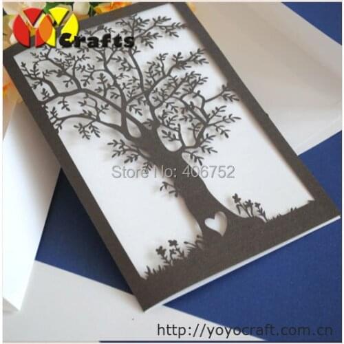 Marriage wedding invitations laser cut hot sale indian engagement invitation cards tree