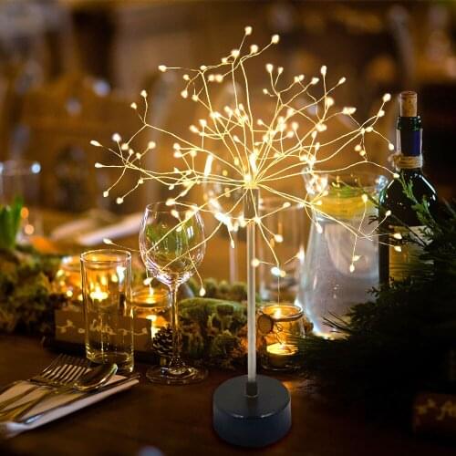 LED Tree Branch Table Lamp Battery USB Power Supply Firework Light for Bar Restaurant Atmosphere Decor