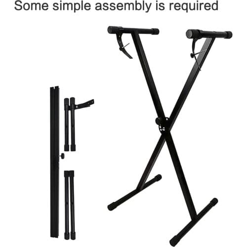 Universal Folding Piano Keyboard Stand Bracket X-Style Heavy Duty Metal Material with Anti-Slip Rubber Caps for Digital Piano
