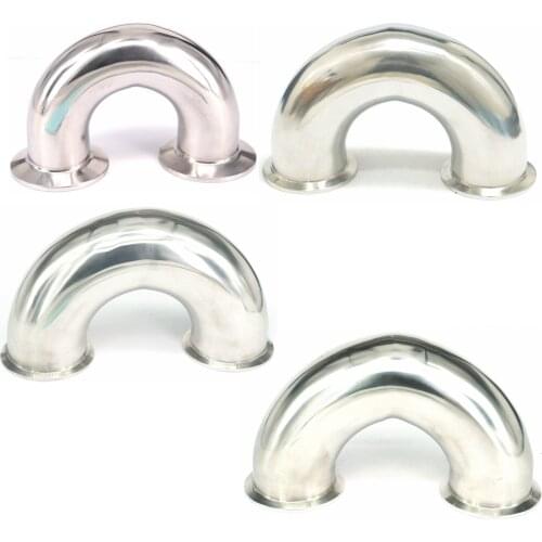 Food Grade Tri Clamp 1.5"2" 2.5" 3"3.5" 304 Stainless Steel Ferrule Sanitary 180 Degree Elbow Bend Fitting Home Brew