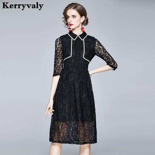 2021 Spring Women Temperament Whiter Lace Dress Vestidos Casual Mujer 2021 Autumn Long Sleeves Princess Midi Party Dress K8618