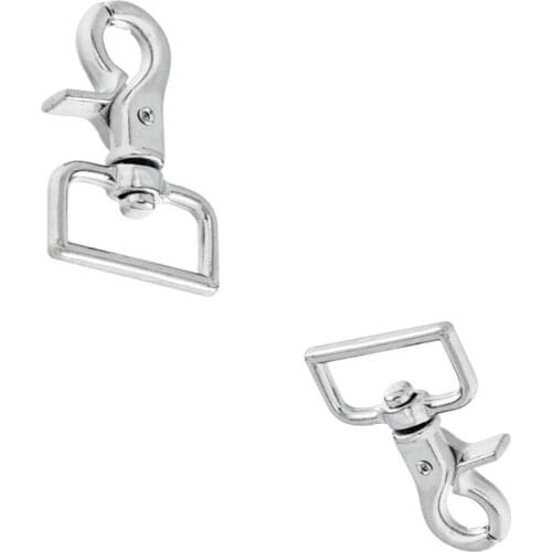 1 Inch Small Nickel Lobster Claw Trigger Snap Hook with Wide Swivel Eye