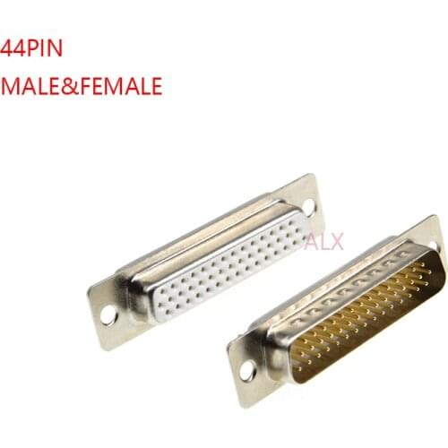 1PCS 3U Gold Plated Solid Pin HDD44 DB44 3 ROW MALE FEMALE CONNECTOR Solder Type D-Sub 44pin Adapter 44P