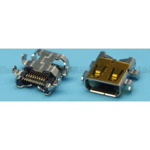 35pcs/lot 19PIN HDMI JACK D TYPE MICRO HDMI FEMALE SOCKET CONNECTOR SMT 4 FIX FOOT