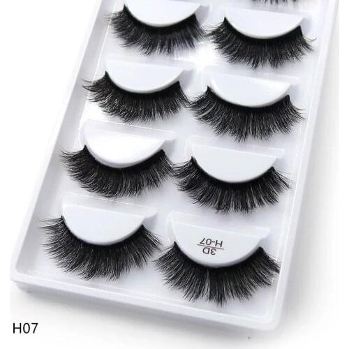 5 Pairs 3D Soft Faux Mink Hair False Eyelashes Natural Messy Eyelash Crisscross Wispy Fluffy Lashes Extension Eye Makeup Tools