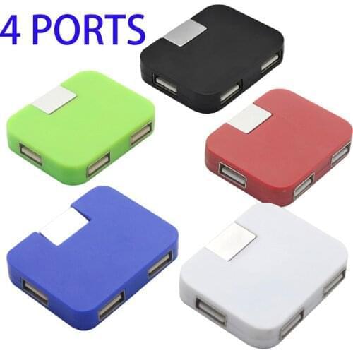 Simple 180 Degree Rotatable 4 Ports USB 2.0 Hub Adaptor For Computer Desktop Laptop Fast Data Transfer Splitter