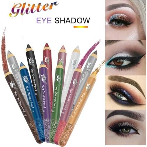Shimmer Eyeliner Pencils Set 12 Glitter Metallic Colors Eye Shadow & Liner Combination Natural Long Lasting Eye Makeup