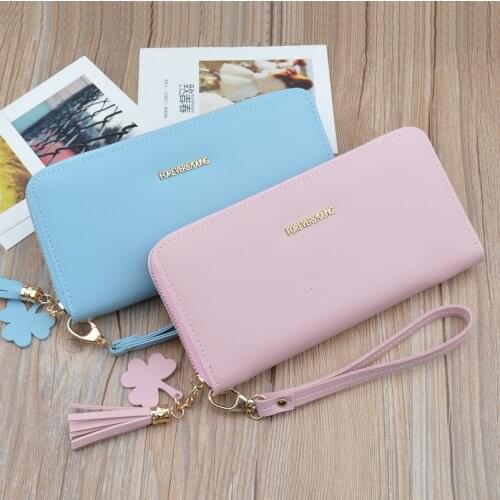 Retro Long female Purse PU Leather Phone Holder Lady Wallet Luxury Soft female Wallets Bag
