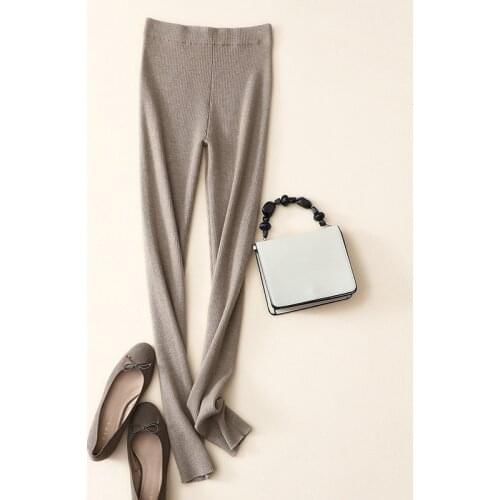High waist elastic womens winter warm slim fit leggings high-end 100% superior cashmere pants