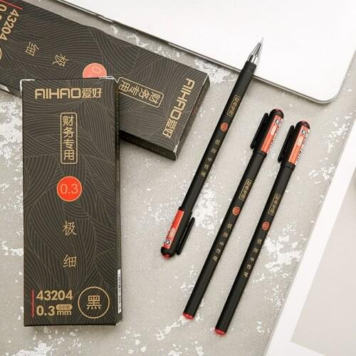 1PCS New 0.3mm Black Finance Gel Pens Cute Chinese Elegant Gel Pen for Writing Office School Supplies Aihao Stationery