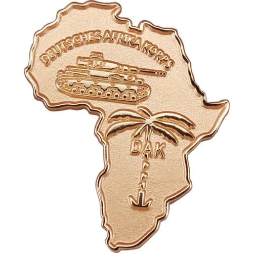 Africa map pin deutsches badge WW II Germany tank army brooch vintage Jamaica dak pins travel accessory