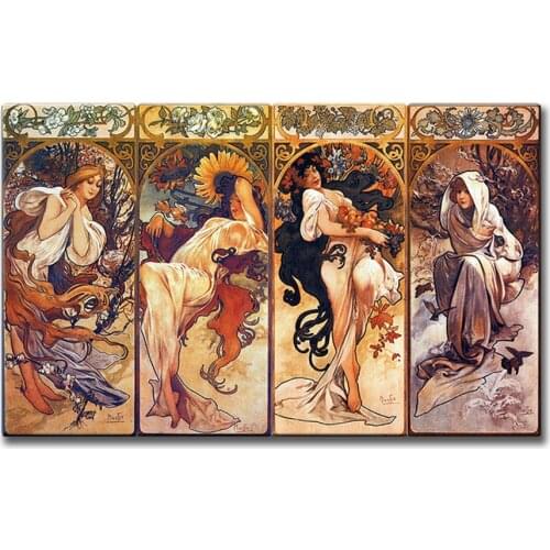 Alphonse Mucha Art DIY 5D Diamond Painting Handmade Mosaic Cross Stitch Inlaid Diamond Embroidery Picture Of Rhinestones