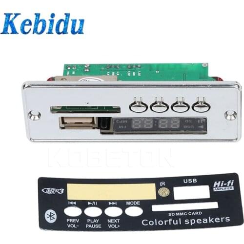 Kebidu Car USB MP3 Player Integrated Bluetooth Hands-free MP3 Decoder Board Module Remote Control USB For Aux Radio