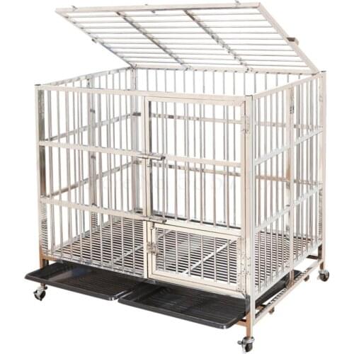 Stainless Steel Dog Cage Small Medium Large Dog Golden Retriever King Labrador Detachable Clearance Stainless Steel