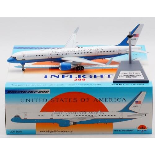 1:200 Alloy Collectible Plane INFLIGHT IFC32USA01 USA AIR FORCE BOEING B757-200 Diecast Aircarft JET Model 98-0003 With Stand