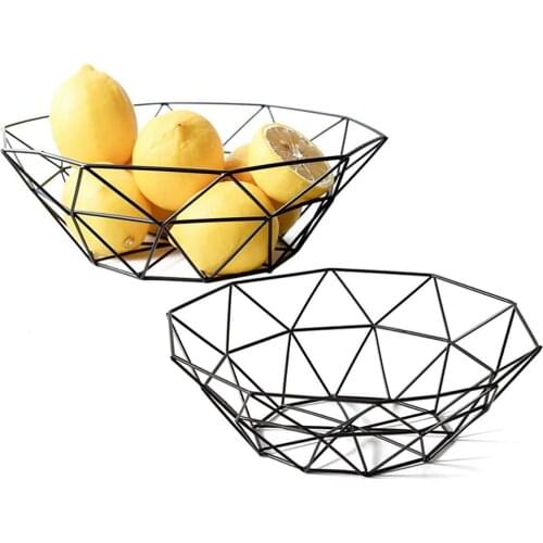 Creative Metal Wire Iron Fruit Bowl Countertop Storage Basket Dish Fruit Vegetables Storage Basket for Kitchen Countertop
