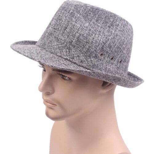 Summer Fashion Plaid Straw Jazz Hat With Band Beach Short Bowler Brim Panama Cap Vintage Linen England Fedora Hats For Men