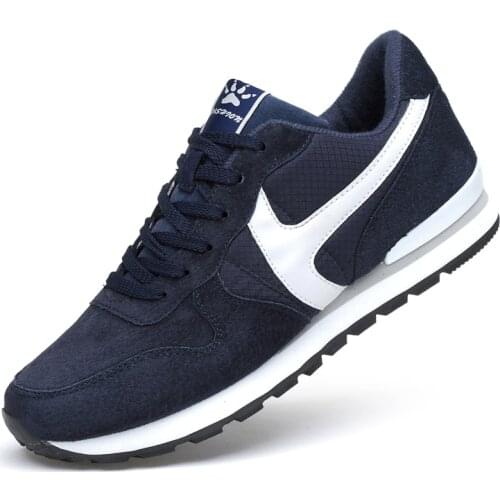 2021 New Mens Sneakers Comfortable Suede Leather Men Running Shoes Spring Autumn Men Sneakers Hard Sole Light Walking Sport Shoe