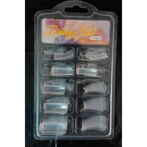 100pcs False Nails Case Set French Clear Acrilic Artificial Fake Half Full Cover White Natural Transparent Skin Tips Glue