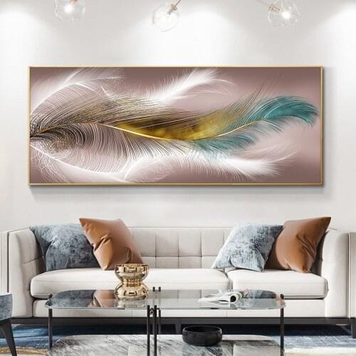 Nordic Wall Art Animals Posters And Prints Feather Canvas Paintings On the Wall Canvas Pictures For Living Room Home Decor