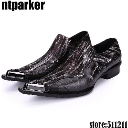 Ntparker 2018 Fashion Leather Men Dress Shoes Luxury Mens Business Shoes Classic Gentleman Pointed Toe Wedding shoes Men, 45/46