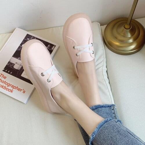Flat Shoes Women Autumn Shoes Woman Casual Lace-up Flats Comfortable Round Toe Loafers Shoes Fashion Flat Shoes W33-01
