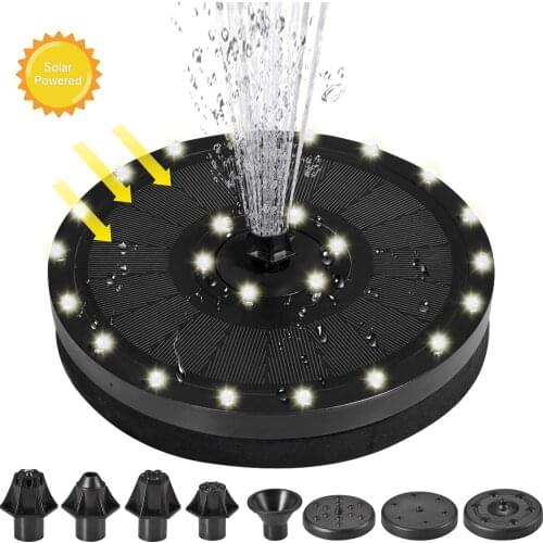 Wholesale Colorful LED Light Solar Fountain 9V/7V/6V3W/3.5W Swimming Pools Fountain Pump Panel Solar Powered Fountain GardenDeco