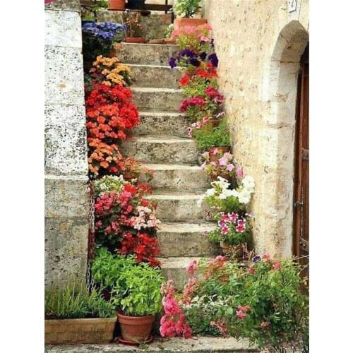 Landscape Scenery Printed Canvas 11CT Cross-Stitch Patterns Embroidery DMC Threads Handiwork Sewing Painting Mulina