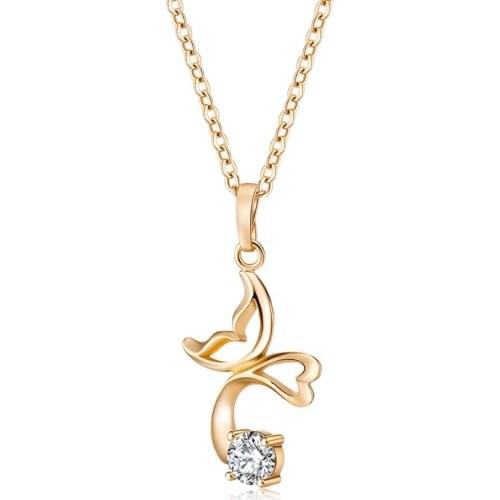 Wholesale New Fashion Womens Jewelry dance Butterfly Pendant & Necklace Chain Women Lovely Butterfly Pendant Chain Necklace