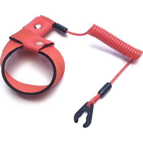 B36B Stop Kill Key Floating Safety Lanyard with Wrist Strap 2Pcs Motorboat Engine Emergency Stop Band Cord Rope