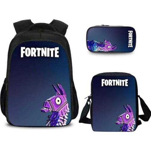 Fortnite School Bag 3pcs Sets Kids Primary Mochila Escolar Infantil Children 16inch Software Backpack Book Bags Boys Girls