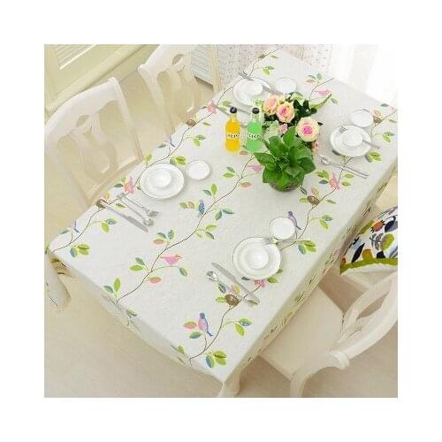 Bird Printed White Table Cloth Toalhas De Mesa Table Linen Tovaglia Table Overlays For Weddings Table Covers Home Textile