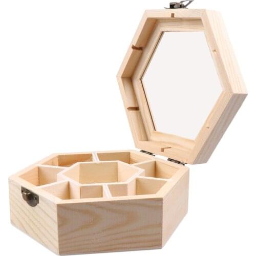 1pcs Jewelry Box Conciese Durable Wooden Handmade DIY Jewelry Organizer Jewelry Box for Earrings Jewelry Necklace A50