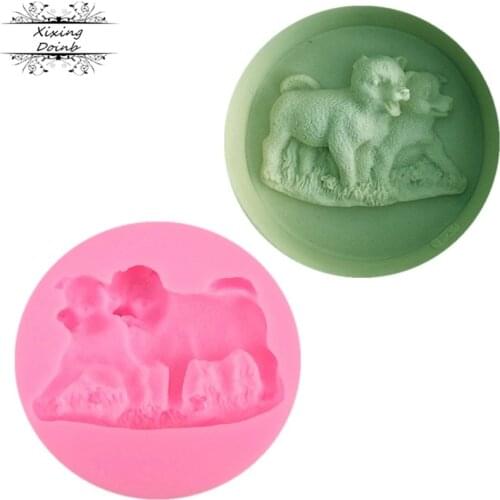 Animal dog shape silicone mold sugar cake decoration tools chocolate gum mold sugar craft kitchen tools