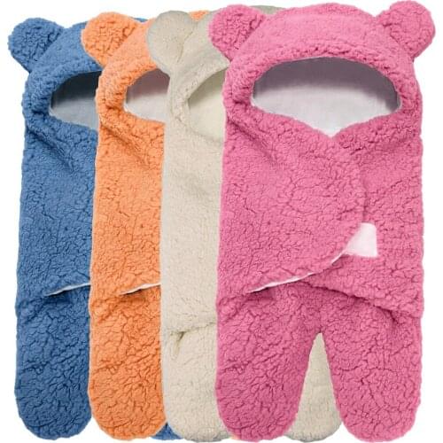 2020 Baby Sleeping Bag Ultra-Soft Fluffy Fleece Newborn Receiving Blanket Infant Boys Girls ClothesSleeping Nursery Wrap Swaddle