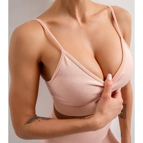 Seamless Strappy Sports Bra Beautiful Back Tight-Fitting Yoga Wear For Fitness High-Elastic Tank Top Sports Underwear