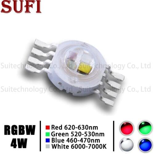 High Power LED Chip 4W RGBW LED COB Beads 4W Light Lamp 8 pin Full Color Red Green Blue White For DIY LED Floodlight Spotlight
